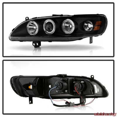 Spyder Auto Halo Black Projector Headlights for Honda Accord 1998-2002 - PRO-YD-HA98-AM-BK