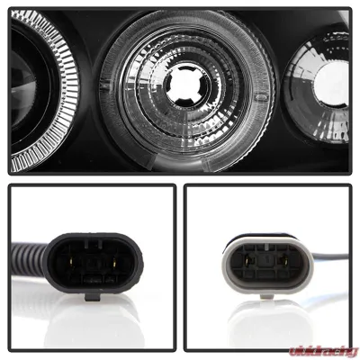 Spyder Auto Halo Black Projector Headlights for Honda Accord 1998-2002 - PRO-YD-HA98-AM-BK