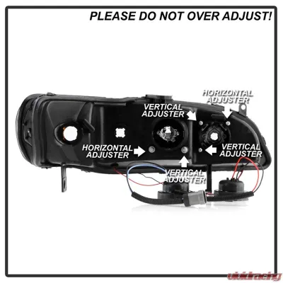 Spyder Auto Halo Black Projector Headlights for Honda Accord 1998-2002 - PRO-YD-HA98-AM-BK