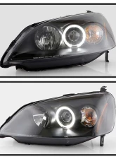 Spyder Auto Halo Black Projector Headlights for Honda Civic 2001-2003 2 4-Door Non Si Model                                     - PRO-YD-HC01-AM-BK - Image 10