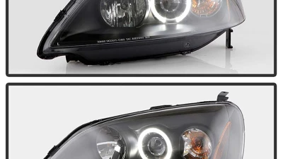 Spyder Auto Halo Black Projector Headlights for Honda Civic 2001-2003 2 4-Door Non Si Model                                     - PRO-YD-HC01-AM-BK - Image 10