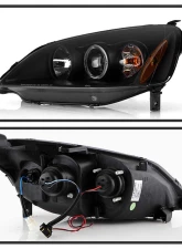 Spyder Auto Halo Black Projector Headlights for Honda Civic 2001-2003 2 4-Door Non Si Model                                     - PRO-YD-HC01-AM-BK - Image 2