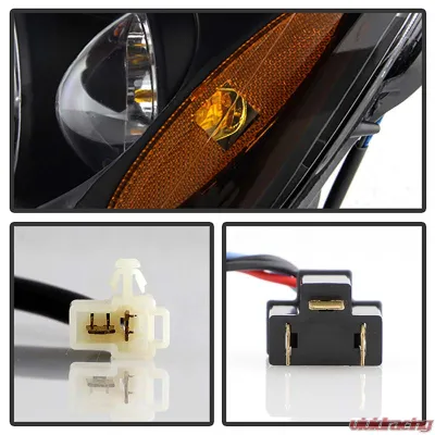 Spyder Auto Halo Black Projector Headlights for Honda Civic 2001-2003 2 4-Door Non Si Model - PRO-YD-HC01-AM-BK