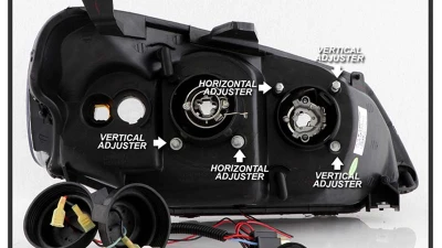 Spyder Auto Halo Black Projector Headlights for Honda Civic 2001-2003 2 4-Door Non Si Model                                     - PRO-YD-HC01-AM-BK - Image 8