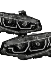 Spyder Auto Apex Headlight Black with LED Sequential Turn Signal for Honda Civic 2016-2020                                     - PRO-YD-HC16AP-SEQ-BK - Image 10