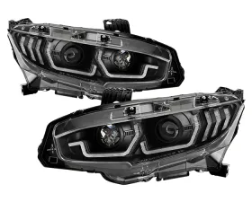 Spyder Auto Signature Projector Headlights Black for Honda Civic 2016-2020