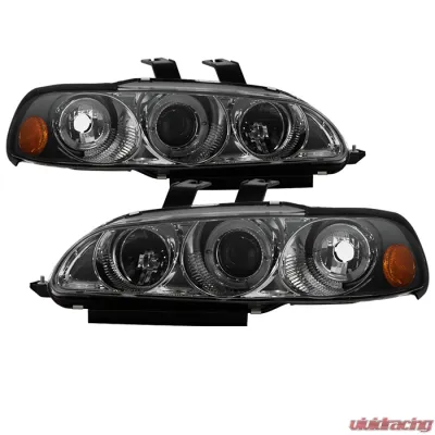Spyder Auto Smoke 1-Piece LED Halo Projector Headlights for Honda Civic 1992-1995 - PRO-YD-HC921P-23D-AM-SMC