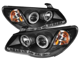 Spyder Auto Black DRL LED Halo Projector Headlights for Hyundai Elantra 2007-2010