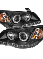 Spyder Auto Black DRL LED Halo Projector Headlights for Hyundai Elantra 2007-2010                                     - PRO-YD-HYELAN07-DRL-BK - Image 2