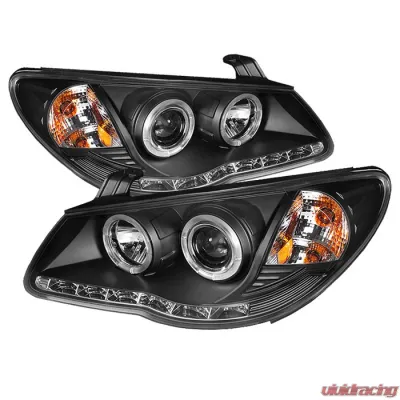 Spyder Auto Black DRL LED Halo Projector Headlights for Hyundai Elantra 2007-2010 - PRO-YD-HYELAN07-DRL-BK