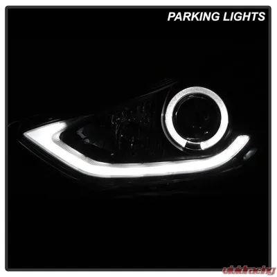 Spyder Auto Black DRL LED Halo Projector Headlights for Hyundai Elantra 2011-2013 - PRO-YD-HYELAN11-DRL-BK