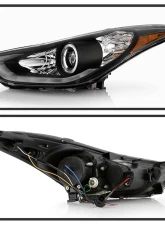 Spyder Auto Black DRL LED Halo Projector Headlights for Hyundai Elantra 2011-2013                                     - PRO-YD-HYELAN11-DRL-BK - Image 2