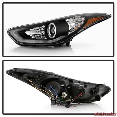 Spyder Auto Black DRL LED Halo Projector Headlights for Hyundai Elantra 2011-2013 - PRO-YD-HYELAN11-DRL-BK
