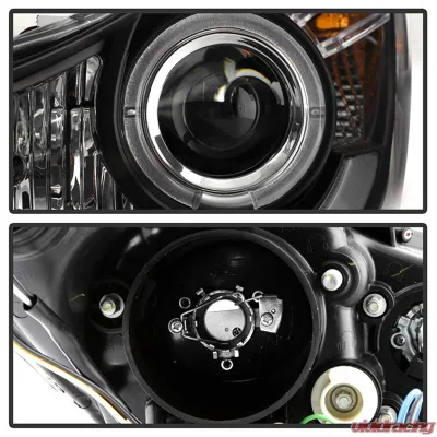 Spyder Auto Black DRL LED Halo Projector Headlights for Hyundai Elantra 2011-2013 - PRO-YD-HYELAN11-DRL-BK