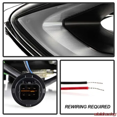 Spyder Auto Black DRL LED Halo Projector Headlights for Hyundai Elantra 2011-2013 - PRO-YD-HYELAN11-DRL-BK