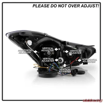 Spyder Auto Black DRL LED Halo Projector Headlights for Hyundai Elantra 2011-2013 - PRO-YD-HYELAN11-DRL-BK