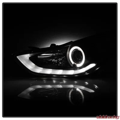 Spyder Auto Black DRL LED Halo Projector Headlights for Hyundai Elantra 2011-2013 - PRO-YD-HYELAN11-DRL-BK