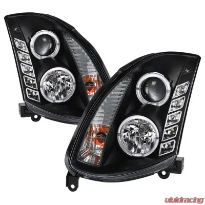Spyder Auto DRL LED Black Projector Headlights for Infiniti G35 2-Door 2003-2007 - PRO-YD-IG35032D-DRL-BK