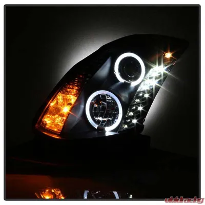Spyder Auto DRL LED Black Projector Headlights for Infiniti G35 2-Door 2003-2007 - PRO-YD-IG35032D-DRL-BK