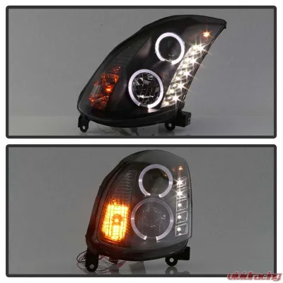 Spyder Auto DRL LED Black Projector Headlights for Infiniti G35 2-Door 2003-2007 - PRO-YD-IG35032D-DRL-BK