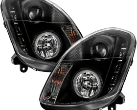 Spyder Auto Black DRL LED Halo Projector Headlights for 2003-2004 Infiniti G35 4-Door