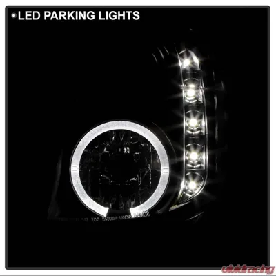 Spyder Auto Black DRL LED Halo Projector Headlights for 2003-2004 Infiniti G35 4-Door - PRO-YD-IG35034D-DRL-BK