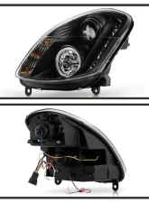 Spyder Auto Black DRL LED Halo Projector Headlights for 2003-2004 Infiniti G35 4-Door                                     - PRO-YD-IG35034D-DRL-BK - Image 2