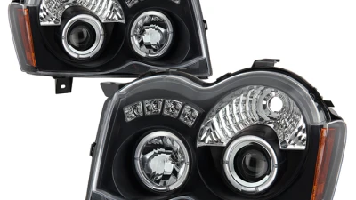 Spyder Auto Black LED Halo Projector Headlights with High H1 for Jeep Grand Cherokee 2008-2010                                     - PRO-YD-JGC08-HL-BK - Image 10