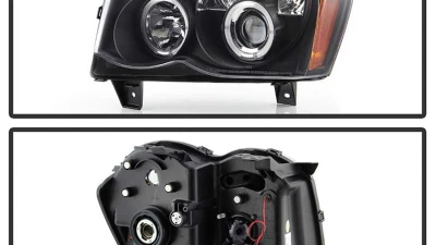 Spyder Auto Black LED Halo Projector Headlights with High H1 for Jeep Grand Cherokee 2008-2010                                     - PRO-YD-JGC08-HL-BK - Image 2