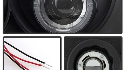 Spyder Auto Black LED Halo Projector Headlights with High H1 for Jeep Grand Cherokee 2008-2010                                     - PRO-YD-JGC08-HL-BK - Image 3