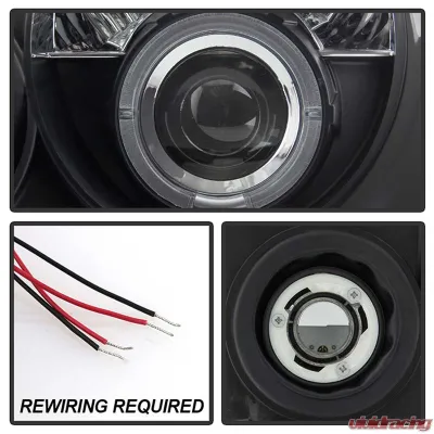 Spyder Auto Black LED Halo Projector Headlights with High H1 for Jeep Grand Cherokee 2008-2010 - PRO-YD-JGC08-HL-BK