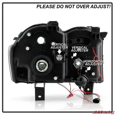 Spyder Auto Black LED Halo Projector Headlights with High H1 for Jeep Grand Cherokee 2008-2010 - PRO-YD-JGC08-HL-BK