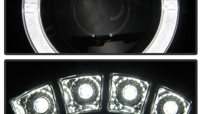 Spyder Auto Black LED Halo Projector Headlights with High H1 for Jeep Grand Cherokee 2008-2010                                     - PRO-YD-JGC08-HL-BK - Image 9
