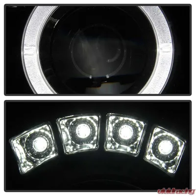Spyder Auto Black LED Halo Projector Headlights with High H1 for Jeep Grand Cherokee 2008-2010 - PRO-YD-JGC08-HL-BK