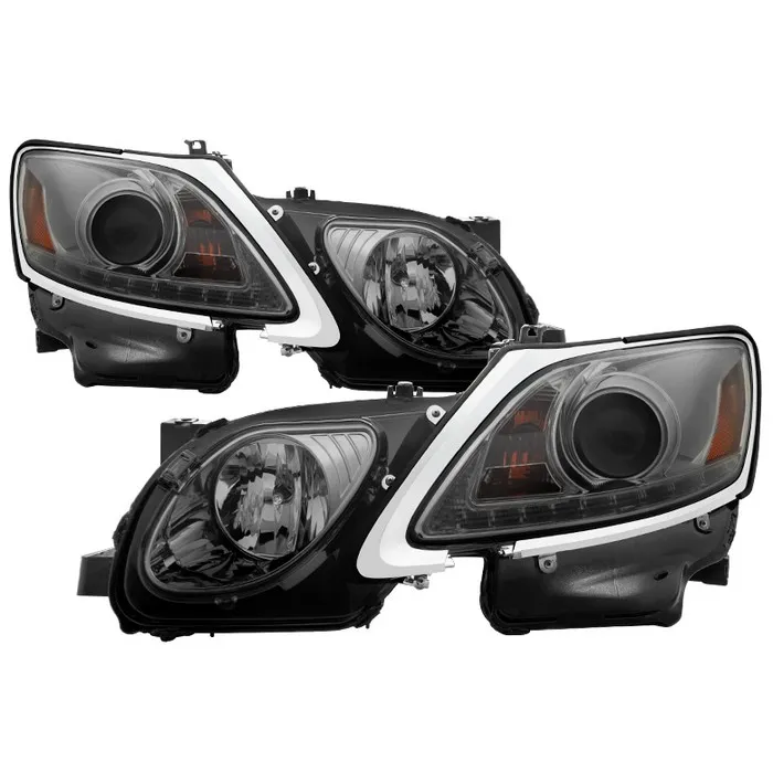 Spyder Auto Signature Projector Headlights Xenon/HID Model DRL LED Smoke Lexus GS300/350/450/460 2006-2011 - PRO-YD-LG06-HID-DRL-SM