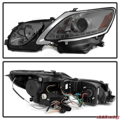Spyder Auto Signature Projector Headlights Xenon/HID DRL LED Smoke for Lexus GS300/350/450/460 2006-2011 - PRO-YD-LG06-HID-DRL-SM