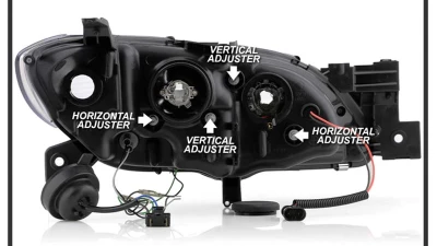 Spyder Auto Black Projector Headlights for Mazda 3 2004-2008 4-Door Sedan Non-HID DRL LED                                     - PRO-YD-M304-DRL-BK - Image 8