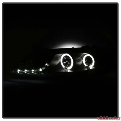 Spyder Auto Black DRL LED Halo Projector Headlights for Mazda 6 2003-2005 with Fog Lights - PRO-YD-M603-FOG-DRL-BK