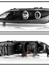 Spyder Auto Black DRL LED Halo Projector Headlights for Mazda 6 2003-2005 with Fog Lights                                     - PRO-YD-M603-FOG-DRL-BK - Image 2