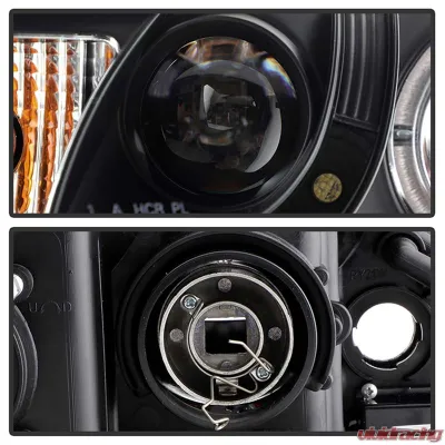 Spyder Auto Black DRL LED Halo Projector Headlights for Mazda 6 2003-2005 with Fog Lights - PRO-YD-M603-FOG-DRL-BK