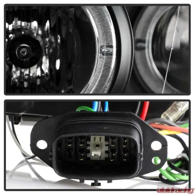 Spyder Auto Black DRL LED Halo Projector Headlights for Mazda 6 2003-2005 with Fog Lights - PRO-YD-M603-FOG-DRL-BK