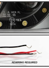 Spyder Auto Black DRL LED Halo Projector Headlights for Mazda 6 2003-2005 with Fog Lights                                     - PRO-YD-M603-FOG-DRL-BK - Image 6