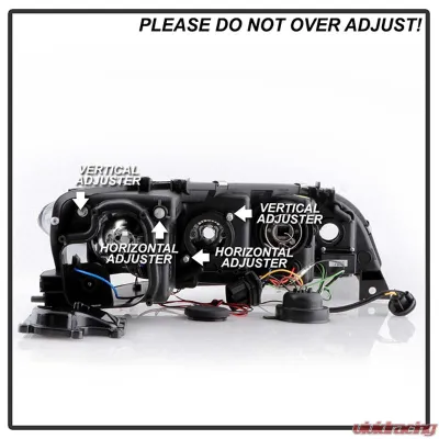 Spyder Auto Black DRL LED Halo Projector Headlights for Mazda 6 2003-2005 with Fog Lights - PRO-YD-M603-FOG-DRL-BK