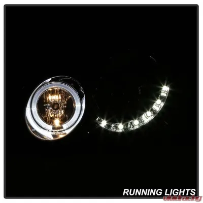 Spyder Auto Chrome DRL LED Halo Projector Headlights for 2005-2009 Mercedes Benz CLK63 AMG - PRO-YD-MBCLK03-DRL-C