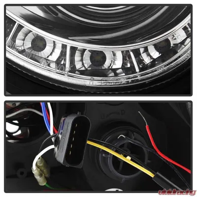 Spyder Auto Chrome DRL LED Halo Projector Headlights for 2005-2009 Mercedes Benz CLK63 AMG - PRO-YD-MBCLK03-DRL-C