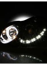 Spyder Auto Chrome DRL LED Halo Projector Headlights for 2005-2009 Mercedes Benz CLK63 AMG                                     - PRO-YD-MBCLK03-DRL-C - Image 6