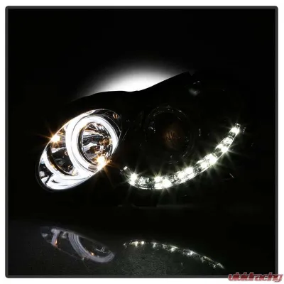 Spyder Auto Chrome DRL LED Halo Projector Headlights for 2005-2009 Mercedes Benz CLK63 AMG - PRO-YD-MBCLK03-DRL-C