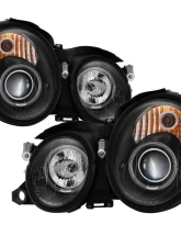 Spyder Auto Halo Black Projector Headlights for Mercedes Benz CLK 1998-2002                                     - PRO-YD-MBCLK98-HL-BK - Image 9