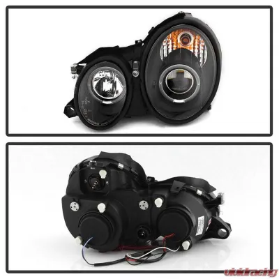 Spyder Auto Halo Black Projector Headlights for Mercedes Benz CLK 1998-2002 - PRO-YD-MBCLK98-HL-BK