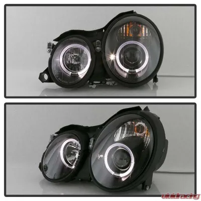Spyder Auto Halo Black Projector Headlights for Mercedes Benz CLK 1998-2002 - PRO-YD-MBCLK98-HL-BK